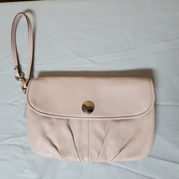 Coach Large Pink Wristlet - Picture 1 of 13